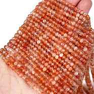 Natural Sunstone Beads Strands, Faceted, Rondelle, 4x3mm, Hole: 0.7mm, about 132pcs/strand, 15.35 inch(39cm)(G-L597-B02-02)
