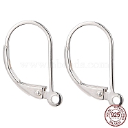 925 Sterling Silver Leverback Earring Findings, with 925 Stamp, Silver, 16x9x1.5mm, Hole: 1mm, Pin: 0.8mm(X-STER-G027-22S)