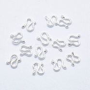 925 Sterling Silver S Shape Clasps, S-Hook Clasps, Silver, 5x7x1.5mm(STER-I013-37S)