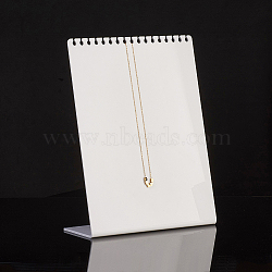 Acrylic Organic Glass Necklaces Displays, L-Shaped Necklaces Display Stand, Rectangle, White, 20x7.5x25.5cm(NDIS-F002)