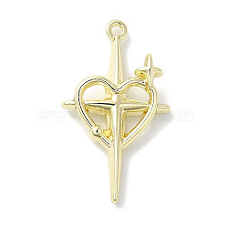 Rack Plating Alloy Pendants, Cadmium Free & Nickel Free & Lead Free, Golden, Heart, 28x16x5mm, Hole: 1.2mm(FIND-I039-044B-G)