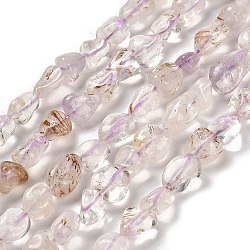 Natural Amethyst Beads Strands, Nuggets, Tumbled Stone, 7~13x4.5~10x4.5~10mm, Hole: 1.2mm, about 44~46pcs/strand, 15.08''~16.14''(38.3~41cm)(G-P497-01E-60)