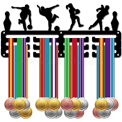 Sports Theme Iron Medal Hanger Holder Display Wall Rack, 3-Line, with Screws, Bowling, Sports, 130x290mm, Hole: 5mm(ODIS-WH0055-178)