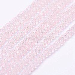 Transparent Glass Beads Strands, Faceted, Rondelle, Lavender Blush, 2.5x1.5~2mm, Hole: 0.5mm, about 185~190pcs/strand, 13.7 inch~14.1 inch(X-EGLA-K010-A03)