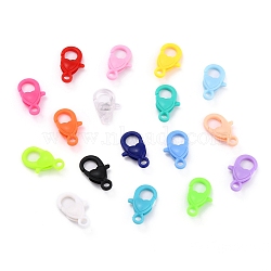 Plastic Lobster Claw Clasps, Heart, Mixed Color, 22.5x13x6.5mm, Hole: 3mm(PALLOY-F017-01-M)