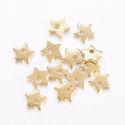 304 Stainless Steel Charms, Star, Golden, 5.5x6x1mm, Hole: 1mm(X-STAS-H443-11G)