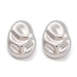 Non-Tarnish 304 Stainless Steel Stud Earrings, Oval, Stainless Steel Color, 27x20mm(EJEW-H013-36P)