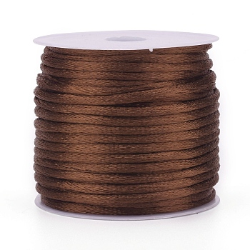 30M Nylon Rattail Satin Cord, Beading String, for Chinese Knotting, Jewelry Making, Camel, 1mm, about 32.81 Yards(30m)/Roll