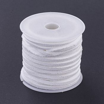 3x1.5mm White Flat Faux Suede Cord, Faux Suede Lace, about 5.46 yards(5m)/roll