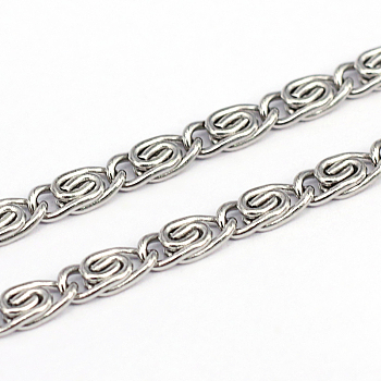 304 Stainless Steel Lumachina Chains, Soldered, Stainless Steel Color, 8.2x3.8x0.8mm