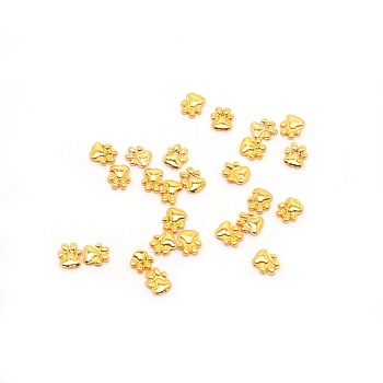 Alloy Cabochons, for DIY Crystal Epoxy Resin Material Filling, Dog Paw Print, Golden, 5x4.5x1mm
