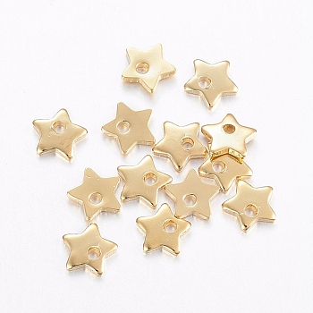 304 Stainless Steel Charms, Star, Golden, 5.5x6x1mm, Hole: 1mm