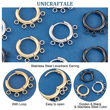 unicraftale 6 paires 3 couleurs 304 résultats de boucles d'oreilles créoles en acier inoxydable(STAS-UN0039-25)-5