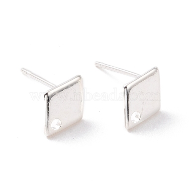 925 Sterling Silver Plated Rhombus 201 Stainless Steel Stud Earring Findings