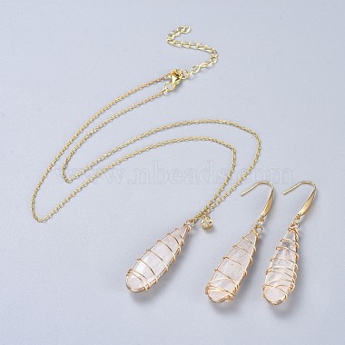 White Quartz Crystal Earrings & Necklaces