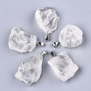 Platinum Nuggets Quartz Crystal Pendants