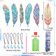 Marcapáginas de plumas diy con kits de pintura de diamantes colgantes(DIY-WH0366-57)-2