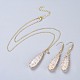 Natural Quartz Crystal Pendants Necklaces and Dangle Earrings Jewelry Sets(SJEW-JS01026)-1