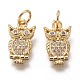 Brass Micro Pave Clear Cubic Zirconia Charms(ZIRC-C020-45)-2