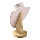 Bust Shaped Microfiber & Wood Jewelry Necklace & Earrings Display Stands(NDIS-H042-01B-03)-2