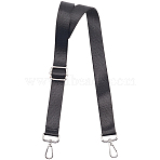 Nylon Webbing Bag Straps, with Alloy Swivel Clasps, Platinum, Black, 775~1400x25x1mm(FIND-WH20006-52C)