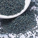 MIYUKI Round Rocailles Beads, Japanese Seed Beads, 11/0, (RR2008) Matte Metallic Patina Iris, 2x1.3mm, Hole: 0.8mm, about 5500pcs/50g(SEED-X0054-RR2008)