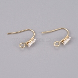 Real 14K Gold Plated Brass+Cubic Zirconia Earring Hooks(X-KK-L198-013G)