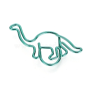 Dinosaur Shape Iron Paper Clips, Cute Paper Clips, Funny Bookmark Marking Clips, Light Sea Green, 36x17x2mm(TOOL-F013-01)