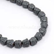 Frosted Non-magnetic Synthetic Hematite Beads Strands, Buddha, 8x8x7mm, Hole: 1mm, about 51pcs/strand, 15.7 inch(G-J181-01)