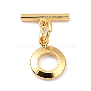 Rack Plating Brass Toggle Clasps, Long-Lasting Plated, Ring, Real 18K Gold Plated, Ring: 13x10x2mm, Hole: 1.8mm, Bar: 14x5.5x2mm, Hole: 1.8mm(X-KK-B036-04G)