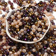 Glass Beads, Faceted, Rondelle, Purple, 6x5mm, Hole: 1mm, about 280pcs/60g(EGLA-A034-SM6mm-13)