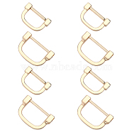 WADORN 8Pcs 2 Style Alloy D Rings, Buckle Clasps, for Webbing, Strapping Bags, Garment Accessories, Light Gold, 24x37x6mm, 4pcs(FIND-WR0003-22LG)