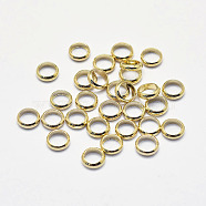 Long-Lasting Plated Brass Spacer Beads, Nickel Free, Rondelle, Real 18K Gold Plated, 5x2mm, Hole: 3mm(KK-K193-090G-NF)