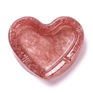 Resin with Natural Rose Quartz Chip Stones Ashtray, Home OFFice Tabletop Decoration, Heart, 103x121x27mm, Inner Diameter: 96x60mm(DJEW-F015-03A)