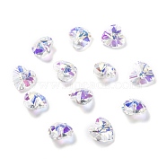 Electroplate Glass Charms, Faceted, Heart, Ghost Light, 10x10x5mm, Hole: 1mm(G030V10mm-001GL)