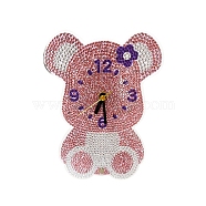 Animal DIY Diamond Painting Clock Kits for Starter, Diamond Art Kits for Home Office Wall Decoration, Mouse, 185x130mm(PW-WG68131-01)