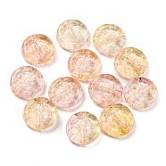 370Pcs Two Tone Transparent Acrylic Beads, Flat Round, Dark Salmon, 18x5mm, Hole: 1.8mm, about 370pcs/500g(MACR-K359-27C)