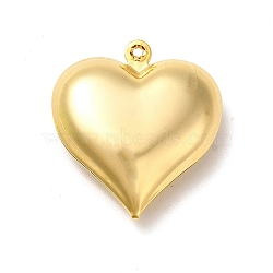 Rack Plating Brass Pendants, Long-Lasting Plated, Cadmium Free & Lead Free, Heart Charms, Real 18K Gold Plated, 24x22x7mm, Hole: 1mm(KK-K269-02G-RS)