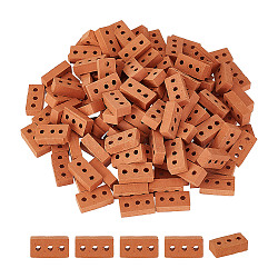 150Pcs Mini Ceramic Bricks, Dollhouse Furniture Accessories, Sandy Brown, 15.5x8x5mm, Hole: 2mm(AJEW-GO0001-82)