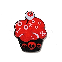 Halloween Printed Acrylic Pendants, Cake Pattern, 37.5x29x2mm, Hole: 1.8mm(MACR-G060-02B)