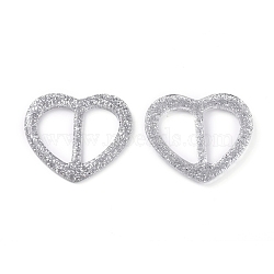 Resin Buckle Clasps, For Webbing, Strapping Bags, Garment Accessories, Heart, Silver, 48x51.5x5mm, Hole: 17x30mm(RESI-WH0008-24B)