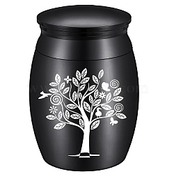 Alloy Cremation Urn Kit, with Disposable Flatware Spoons, Silver Polishing Cloth, Velvet Packing Pouches, Tree Pattern, 40.5x30mm, 1pc(AJEW-CN0001-11B)