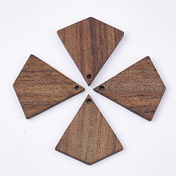 Undyed Walnut Wood Pendants, Kite, Saddle Brown, 28x26x3mm, Hole: 1.6mm(WOOD-T023-07)