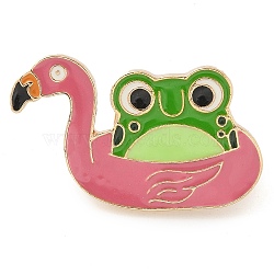 Frog Enamel Pins, Alloy Brooches for Backpack Clothes, Pink, 18x30mm(JEWB-Q010-06KCG-01)