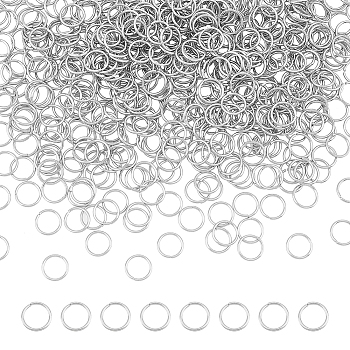 304 Stainless Steel Open Jump Rings, Stainless Steel Color, 18 Gauge, 10x1mm, 18 Gauge, Inner Diameter: 8mm, 500pcs/box