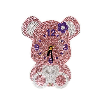 Animal DIY Diamond Painting Clock Kits for Starter, Diamond Art Kits for Home Office Wall Decoration, Mouse, 185x130mm