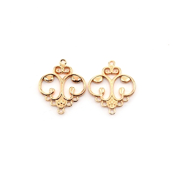 Alloy Chandelier Links, Hollow, Light Gold, 34x28x2mm, Hole: 1.5mm