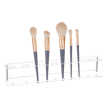 10 Grids Acrylic Display Stand Storage, for Toothbrush Makeup Brushes Holder, Clear, 33.4x5.4x5.6cm