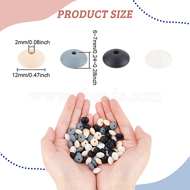 80Pcs 4 Colors Food Grade Eco-Friendly Silicone Beads(SIL-DC0001-12)-2