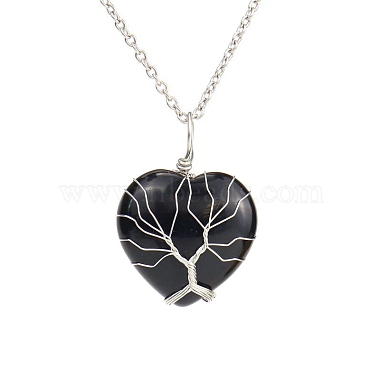 Heart Obsidian Necklaces